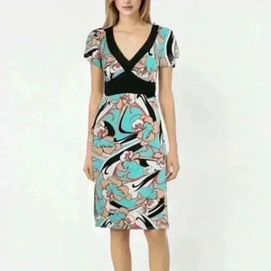 Torrid Vintage Style Abstract Floral Empire Waist Dress Size 0 (L 12)